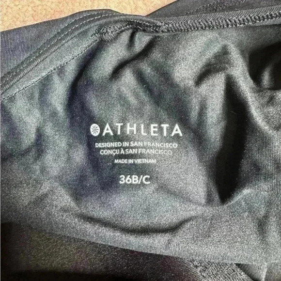 NWT  Athleta Black Swim Top Womens 36 B/c Hampton Pleated Bra Cup Tankini - Picture 4 of 5